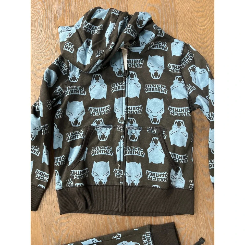 Spotted Zebra Marvel Black Panther Hoodie and Joggers Set Black Blue S 6-7